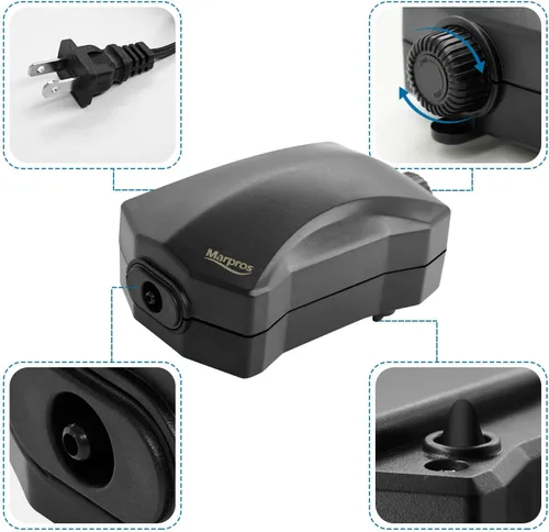 Vista 5 de Aquarium Air Pump Single Outlet/Dual Outlet Adjustable Aerator with Accessories for 10-100 Gallon Fish Tank