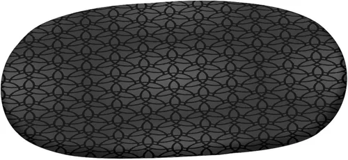 Vista 3 de Mantel ajustable ovalado, de poliéster elástico, color gris oscuro, patrón geométrico, diseño oriental marroquí, celosía, se adapta a mesas ovaladas