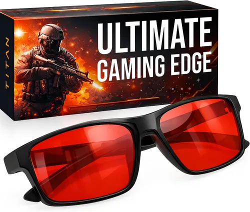 Vista 14 de Gaoye Titan Gaming Glasses, Blue Light Blocking, Night Driving Glasses for Men, Computer Protection, Gift for Gamers Negro
