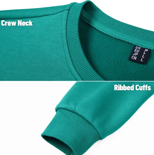 Vista 6 de MAGCOMSEN Sudadera de cuello redondo para hombre, de manga larga, informal, cálido, forro polar