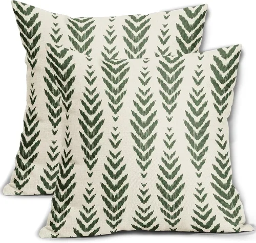 Vista 33 de Sweetshow - Juego de 2 fundas de almohada boho de 16x16 pulgadas, fundas de almohada étnicas bohemias negras con estampado geométrico de espiga