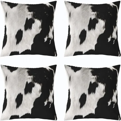 Vista 35 de Juego de 4 fundas de almohada con estampado de piel de vaca de 16 x 16 pulgadas, fundas de cojín de piel de vaca para sala de estar, dormitorio