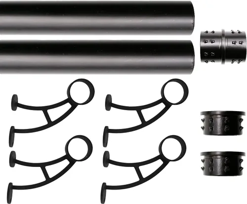 Vista 18 de Kit de riel de pie de montaje en barra sólida, tubo de acero inoxidable negro mate con conector interno, soporte de riel de pie de montaje en barra