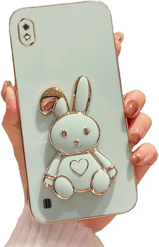 Vista 72 de Funda con soporte de conejo de corazón para Samsung Galaxy A10, cubierta protectora de TPU suave galvanizada a prueba de golpes con bonito soporte