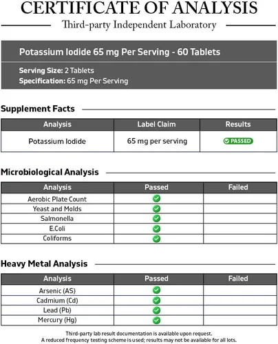Vista 3 de Vitamatic Yoduro de potasio 65 mg por porción – 60 tabletas – Apoyo tiroideo – píldoras KI (60 unidades (paquete de 1))