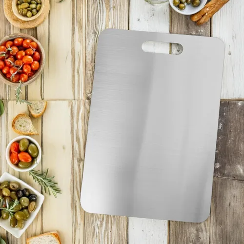 Vista 4 de 3pcs Stainless Steel Cutting Board, Double Sided Thickened Kitchen Board