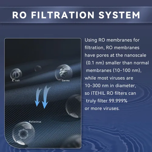 Vista 5 de Filtro de agua portátil con filtro híbrido y RO, sistema purificador de agua de senderismo para camping, purificación de equipo de supervivencia