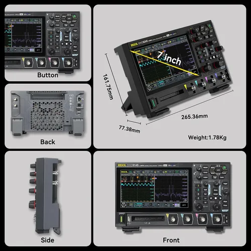 Vista 3 de RIGOL Osciloscopio digital DHO914S 125 MHz 4-Ch + 16 Digital 1.25 GSa/s 12-bit 50 Mpts UltraAcquire 1,000,000 wfms/s AFG + Bode Plot LAN/USB/HDMI