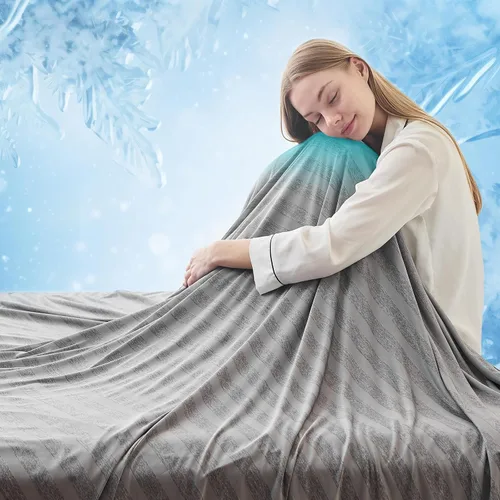 Vista 18 de EMME Manta Refrescante, Manta de Verano Delgada y Liviana para Sofá, Mantas Frías para Cama para Personas que Duermen con Calor, Doble Cara