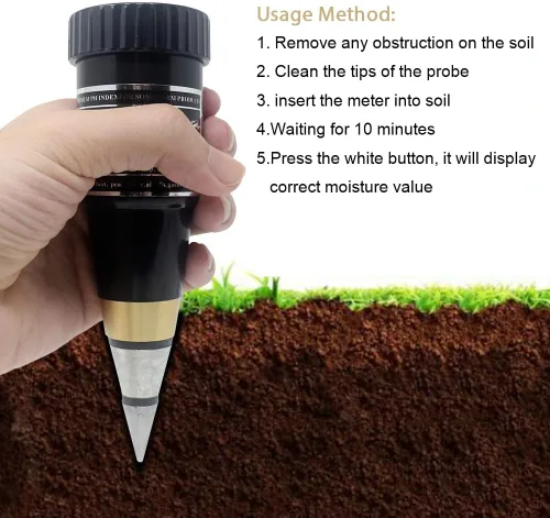 Vista 5 de VT-05 - Medidor de suelo VT-05, higrómetro portátil, monitor de agua para plantas de jardín, granjas, césped, plantas en maceta, interiores