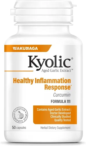 Vista 10 de Kyolic Fórmula 111 de extracto de ajo envejecido, respuesta saludable a la inflamación, 150 cápsulas (el embalaje puede variar)