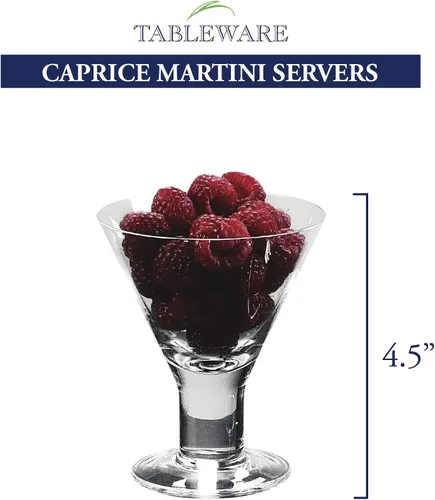 Vista 6 de Badash Caprice - Vasos de Martini de cristal – Juego de 4 vasos de Martini o postre de 6 onzas de 4.5 pulgadas de alto – Vidrio de cristal sin plomo