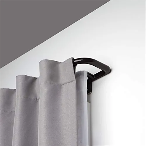 Vista 9 de Umbra Twilight - Juego de barras de cortina doble, diseño envolvente, ideal para paneles blackout o de oscurecimiento de habitación, de 30 a 84 Negro