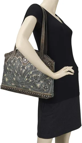 Vista 5 de American West Leather - Bolsa de mano grande para el bolso de mano, soporte para monedero