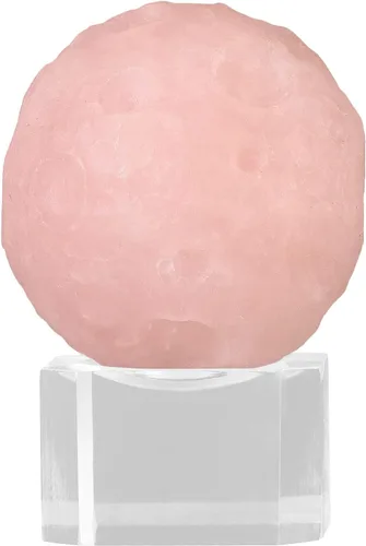 Vista 9 de Nupuyai Escultura de bola de cristal Moon Planet con soporte acrílico, esfera redonda, decoración de piedra de cristal para mesa de oficina en casa