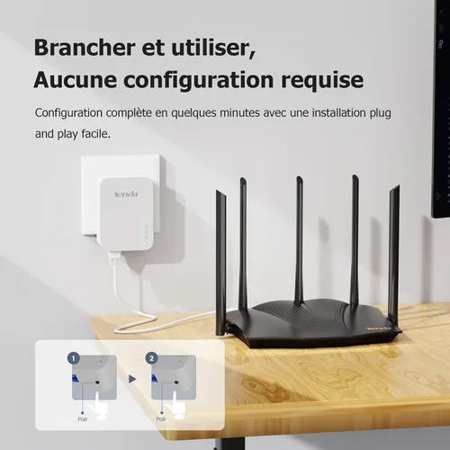 Vista 5 de Powerline Set 1000Mbps Tenda AH3