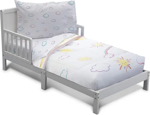 Vista 13 de Delta Children Juego de ropa de cama de 4 piezas para niñas – Edredón reversible 2 en 1 – Incluye edredón ajustable para mantener a los más pequeños