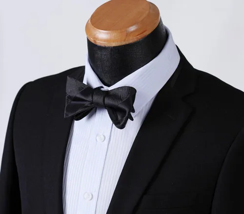 Vista 54 de HISDERN Pajaritas para hombre, corbatín de cachemira para hombre, corbata de lazo y bolsillo cuadrado, juego formal de esmoquin para boda