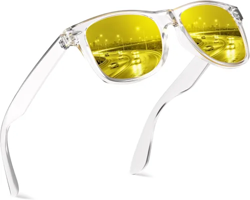 Vista 68 de FEIDUSUN Lentes de sol polarizados para hombre y mujer, lentes de sol retro negros para conducir, pescar, protección UV