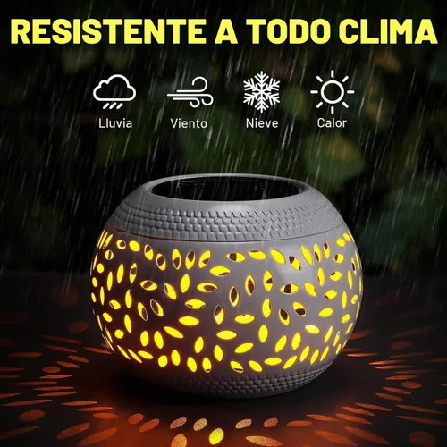 Vista 5 de Faroles solares de mesa impermeables para exteriores, lámpara LED de metal blanco, luz de mesa, lámpara decorativa para escritorio