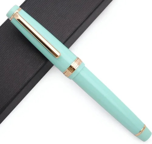 Vista 37 de Pluma estilográfica JINHAO 82 con clip dorado (plumín F 0.5mm, verde aguacate)