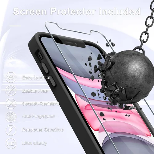 Vista 7 de YENAPOON Funda magnética mate para iPhone 11 con 1 protector de pantalla, compatible con Magsafe, translúcida esmerilada, delgada, a prueba