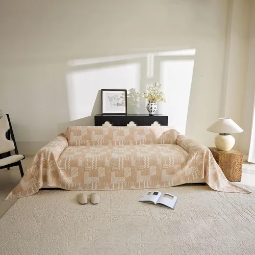 Vista 29 de DREAMINGO Funda de Sofá de Chenilla Beige Bohemia Geométrica Jacquard para Sofá de 3 Cojines Antideslizante Seccional Forma de L para Perros
