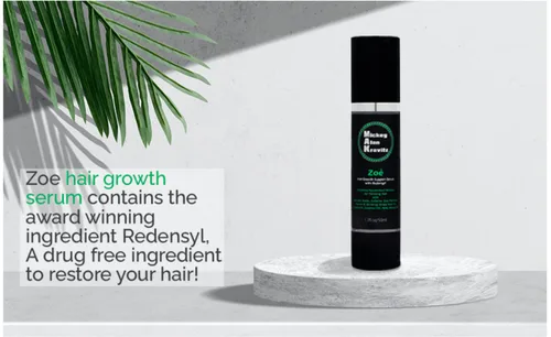 Vista 4 de Zoe - Suero de apoyo al crecimiento del cabello con Redensyl, fórmula acelerada avanzada para adelgazar el cabello