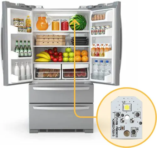Vista 6 de WR55X11132 Reemplazo de lámpara LED para refrigerador, se adapta al módulo de luz LED GE refrigerador, reemplaza WR55X25754 WR55X30602 WR55X26486