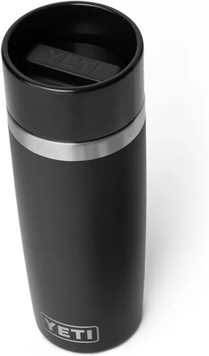 Vista 16 de YETI Rambler - Botella de viaje de 8 onzas, acero inoxidable, aislada al vacío con tapa a prueba de fugas, color negro