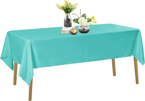Vista 87 de Mantel de poliéster lavable de 132 pulgadas, resistente a las manchas y a las arrugas, mantel decorativo para mesa de comedor, fiestas de bufé