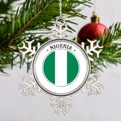 Vista 9 de Bandera de Mongolia, adornos de Navidad 2023, adorno de copo de nieve, adornos de recuerdo de ciudad de campo para árboles de Navidad, colgante
