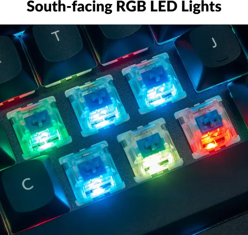 Vista 4 de Keychron Q5 RGB Teclado mecánico personalizado con cable 96 diseño QMKVIA Macro programable para Mac Windows Linux interruptor azul Gateron G Pro