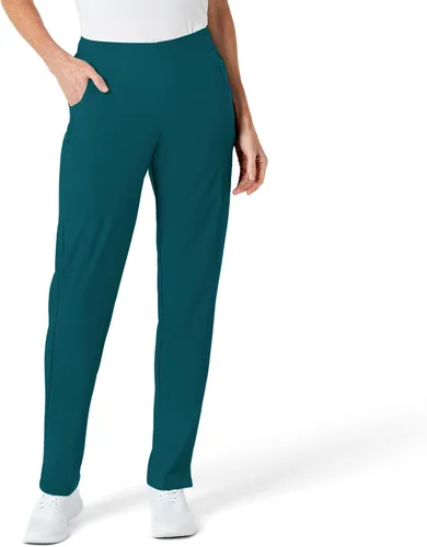 Vista 22 de WonderWink pantalones de cargo de frente plana para mujer Gris carbón jaspeado