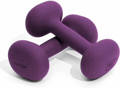 Vista 8 de YOTTOY Juego de mancuernas de 2, pesas de mano de 2-15 libras para mujeres, pesas de mano antideslizantes para gimnasio en casa, entrenamiento