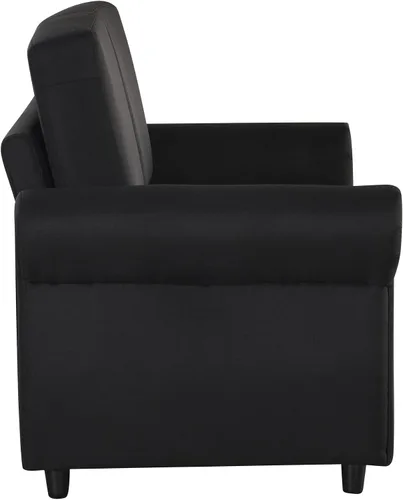 Vista 9 de Sofá cama extraíble, sofá biplaza con colchón de memoria de tamaño individual con 2 puertos USB para sala de estar (negro)