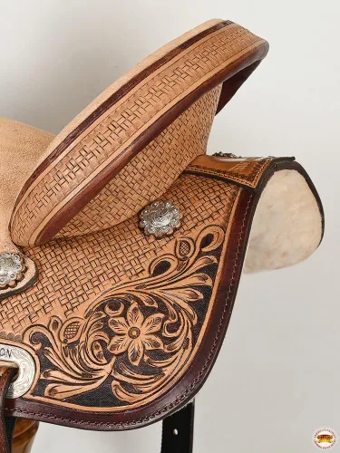 Vista 7 de HILASON Flex Tree Western Horse Saddle in American Leather Barrel Trail for Horses