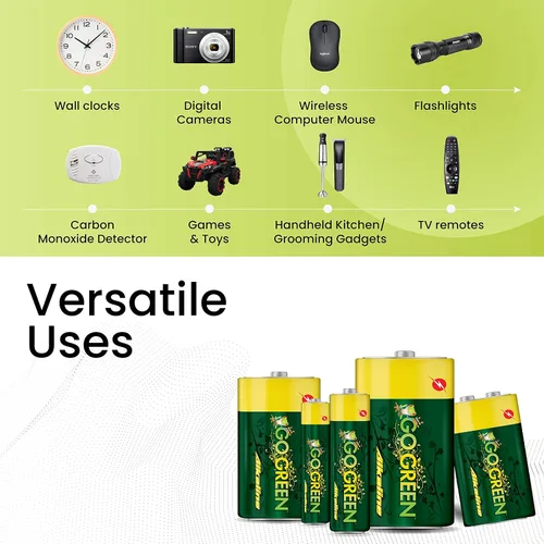Vista 4 de GoGreen Power (24001) - Pilas alcalinas AA ecológicas, sin plomo, cadmio o mercurio, paquete de 4