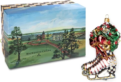 Vista 2 de MacKenzie-Childs Adorno de cristal - Patines navideños
