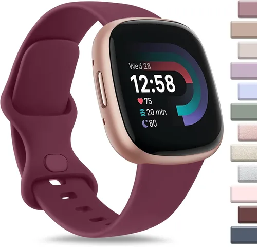 Vista 12 de AK Correa deportiva compatible con Fitbit Sense 2, Versa 4, Versa 3, correas clásicas de silicona suave para reloj inteligente, para mujeres
