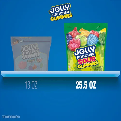 Vista 4 de JOLLY RANCHER Gomitas Ácidas - Surtido de Caramelos con Sabor a Fruta, Bolsa resellable, 25.5 onzas