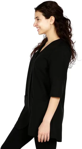 Vista 4 de Judi - Bata de salón profesional, chaqueta de estilista, uniforme de cosmetología, a prueba de lejía