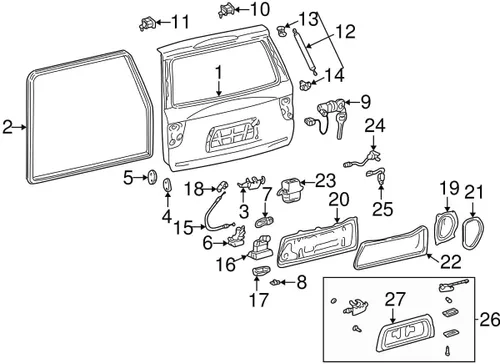 Vista 6 de Cheriezing 646800C010 Cable de control de bloqueo de puerta trasera para portón trasero compatible con Toyota Sequoia 2001-2007 Reemplazar #