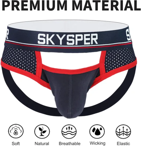 Vista 12 de SKYSPER Jock Strap Athletic Supporter para hombres Sexy Jockstrap Ropa interior masculina