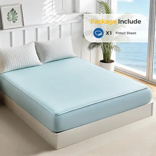 Vista 8 de Tokokimo - Sábana bajera ajustable transpirable, tamaño Queen, sábanas antideslizantes e impermeables Mattress Protector for Hot Sleeper, Fitted