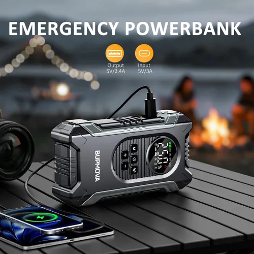 Vista 4 de 7000A Portable Car Battery Jump Starter with Air Compressor 150PSI Silver