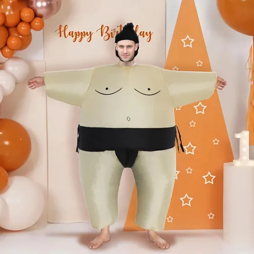 Vista 3 de SHDEJTG Trajes inflables de lucha de sumo para Halloween, trajes inflables de Sumo, fiesta de cosplay
