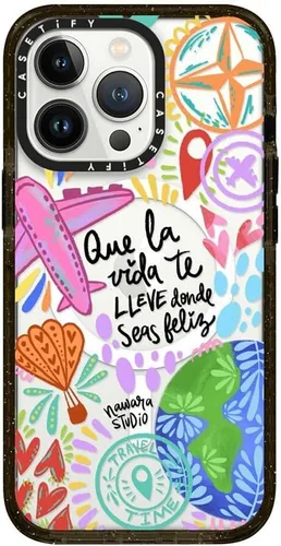 Vista 323 de CASETiFY Funda Impact para iPhone 13 [Protección contra caídas de grado militar 4X de 8.2 pies/Compatible con Magsafe] - #1 Mom - Transparente