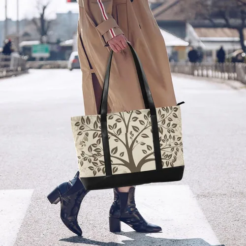 Vista 2 de Elegant Tree Foliage Large Capacity laptop bag for women with zipper bags for women tote professional for Travel Essentials Beach Gifts Birthday