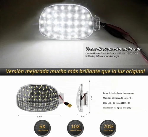 Vista 2 de Cubierta de luz LED blanca para Dodge RAM 1500 Dakota Neon Caravan
